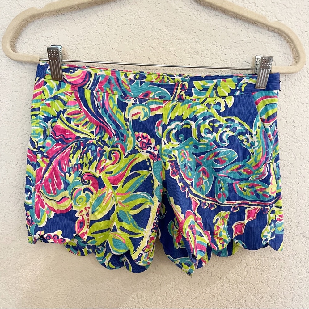 Lilly Pulitzer Vibrant Patterned Shorts - Blue, Pink, Green